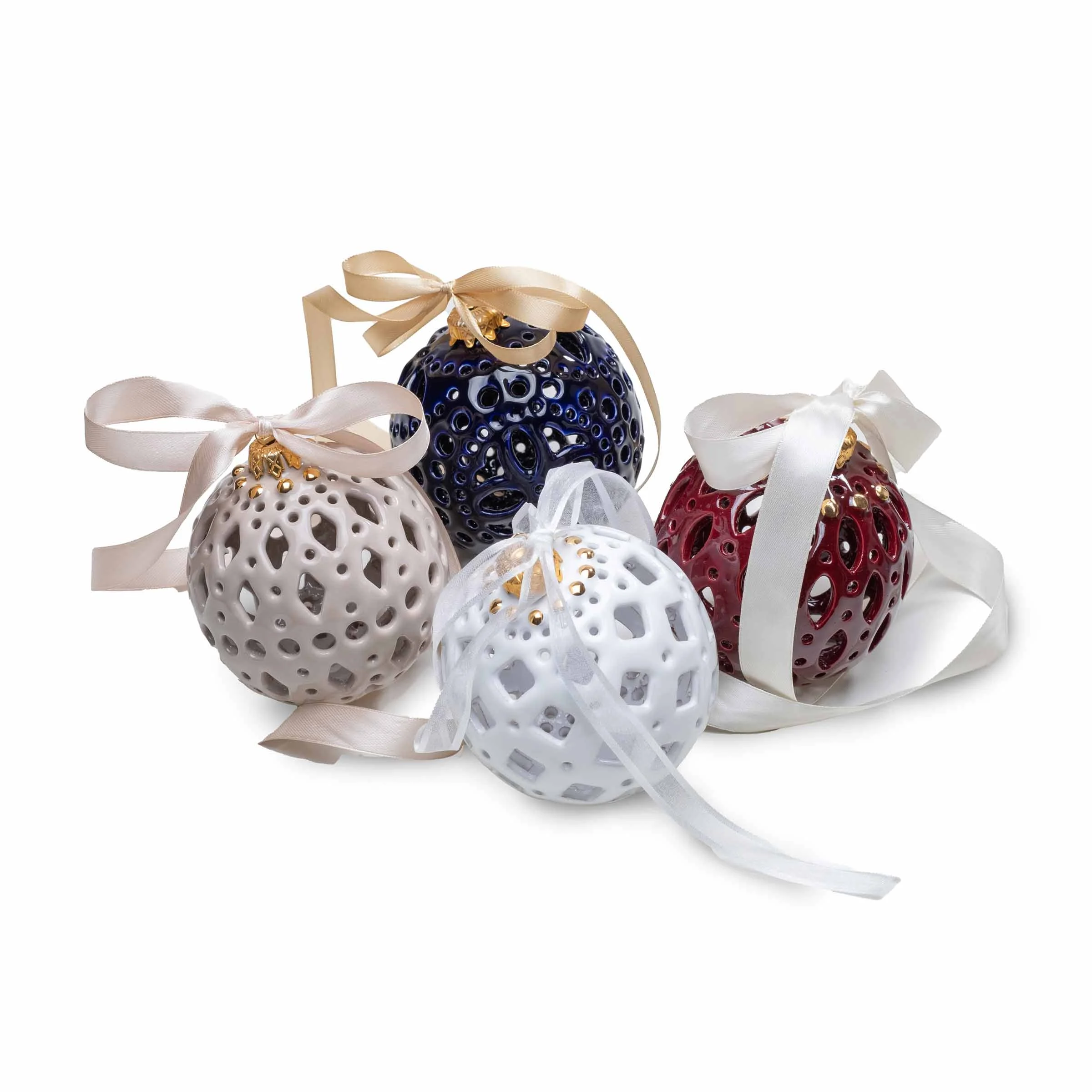 Palline di Natale Traforate in Ceramica BAUBLES di E-Pottery