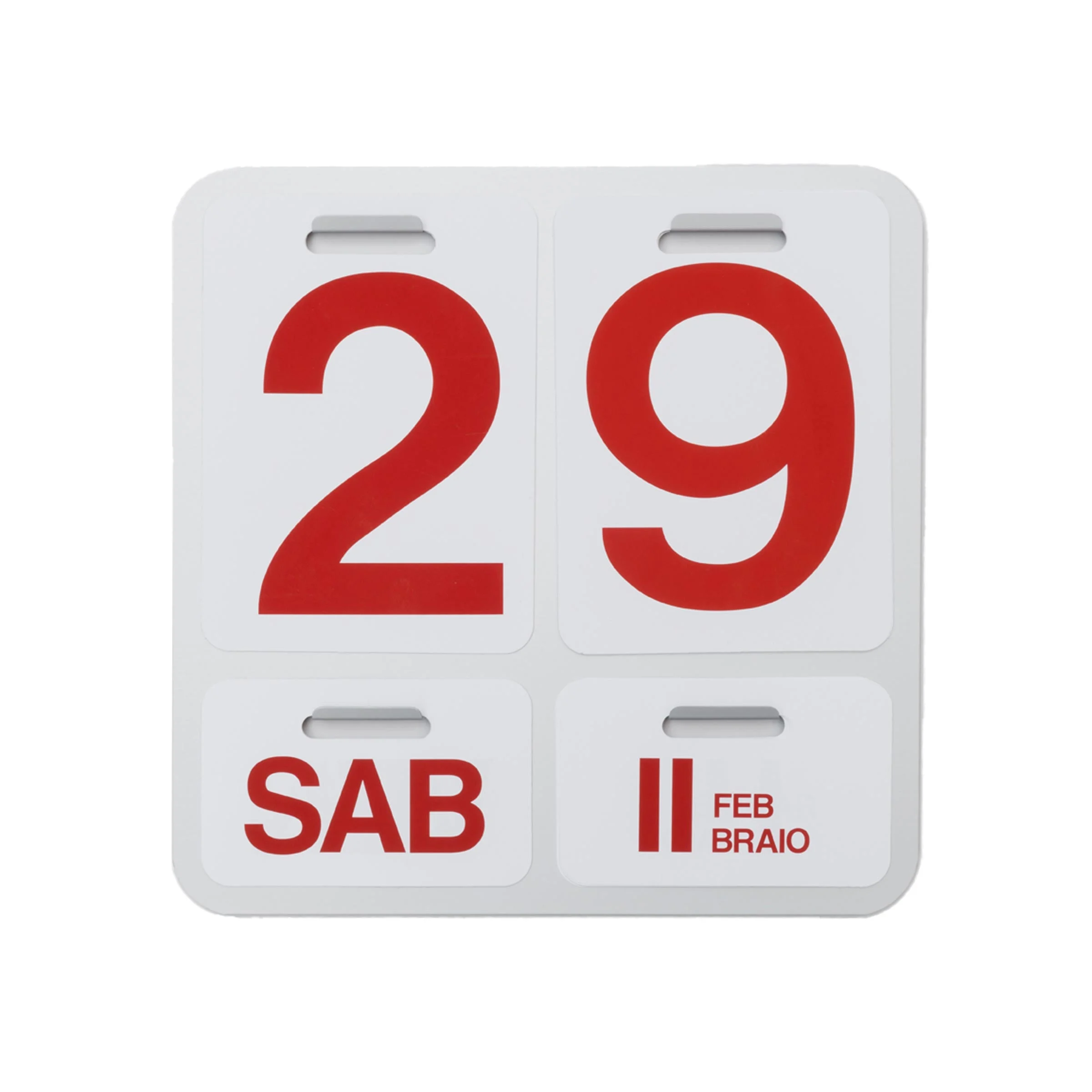 Calendario Perpetuo in Alluminio FORMOSA Bianco di Enzo Mari