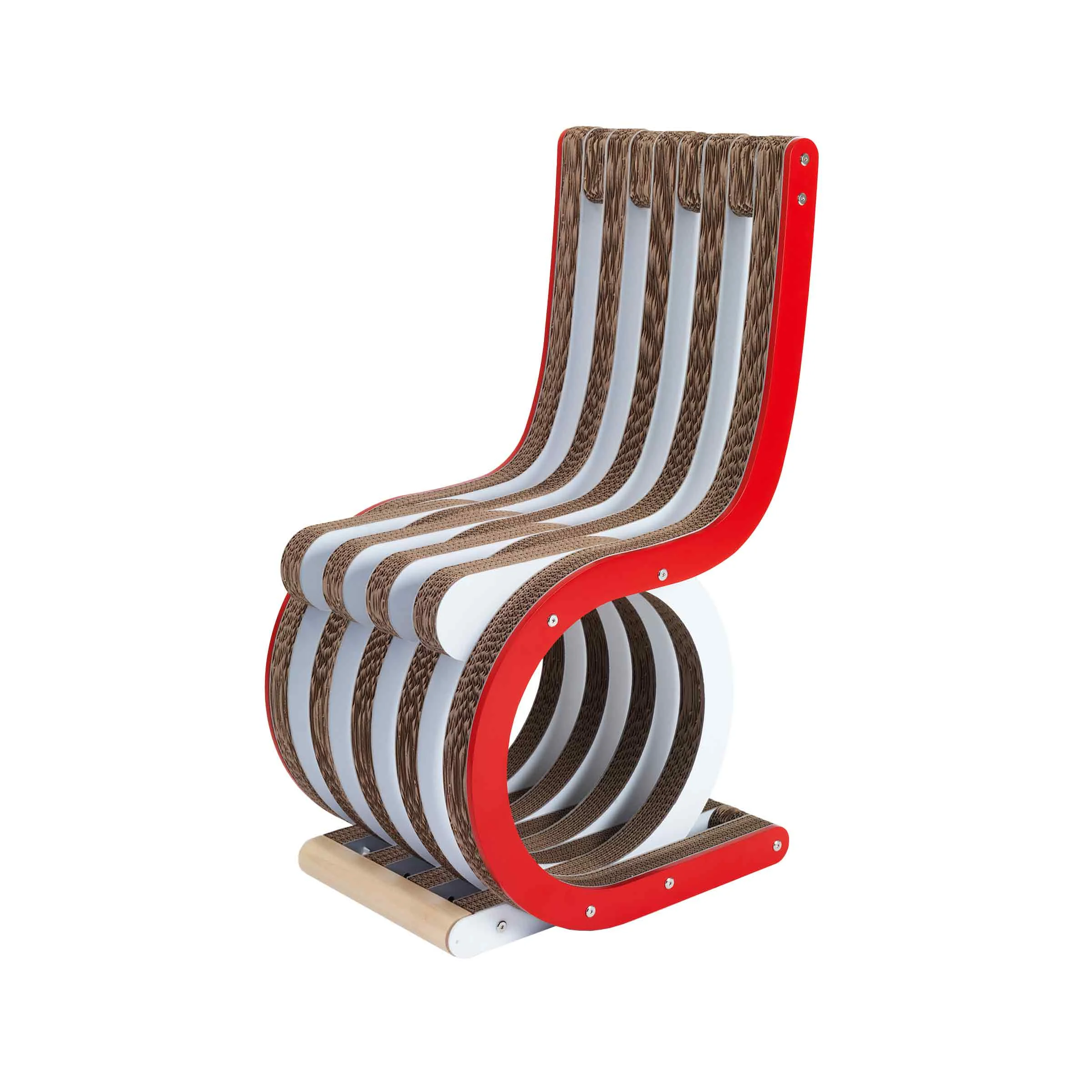 Poltroncina di Cartone TWIST Laccato Rosso