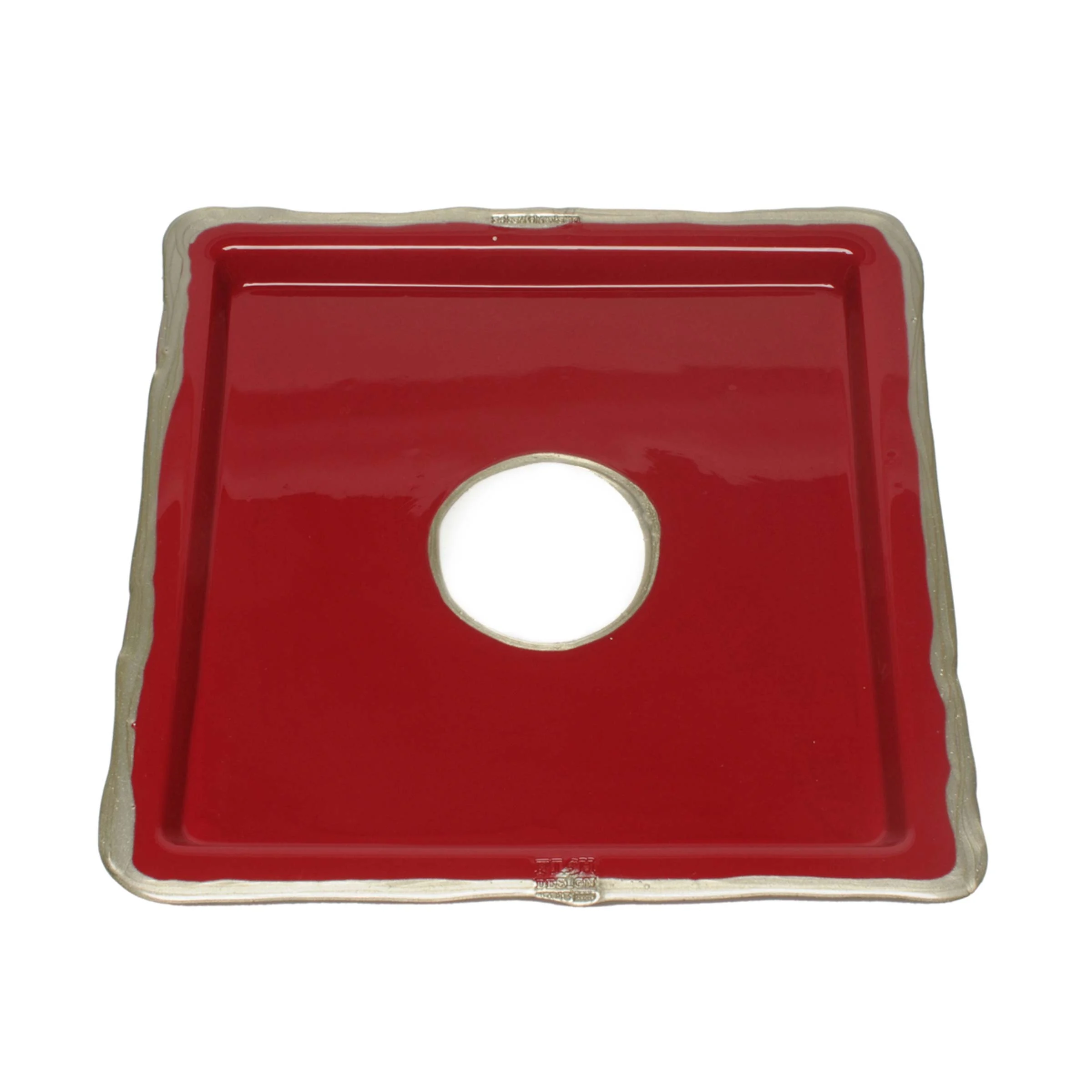 Vassoio Quadrato in Resina TRY-TRAY Ciliegia Set di 2 di Gaetano Pesce per Fish Design
