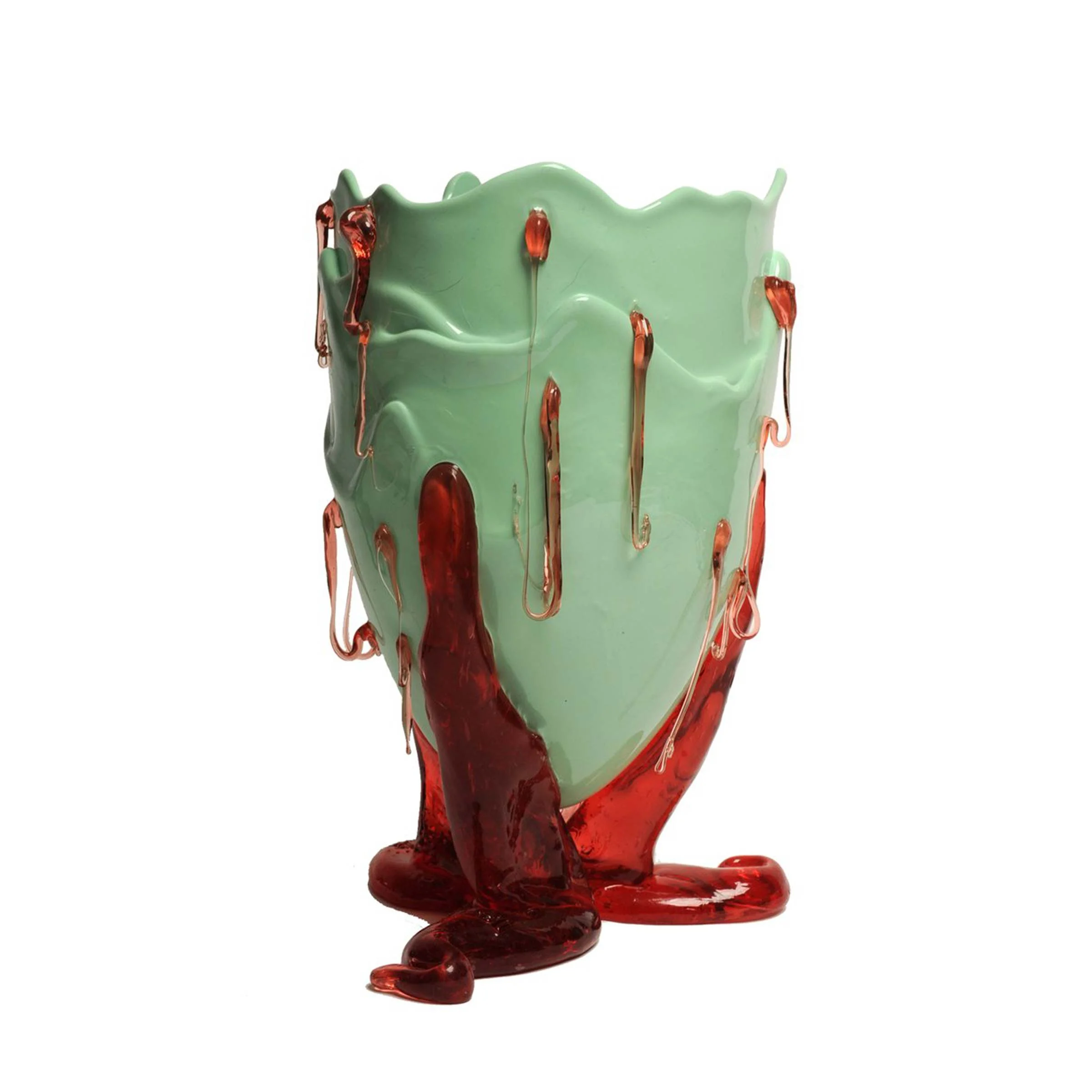 Vaso in Resina CLEAR SPECIAL Menta opaca e Rosa Antico di Gaetano Pesce per Fish Design