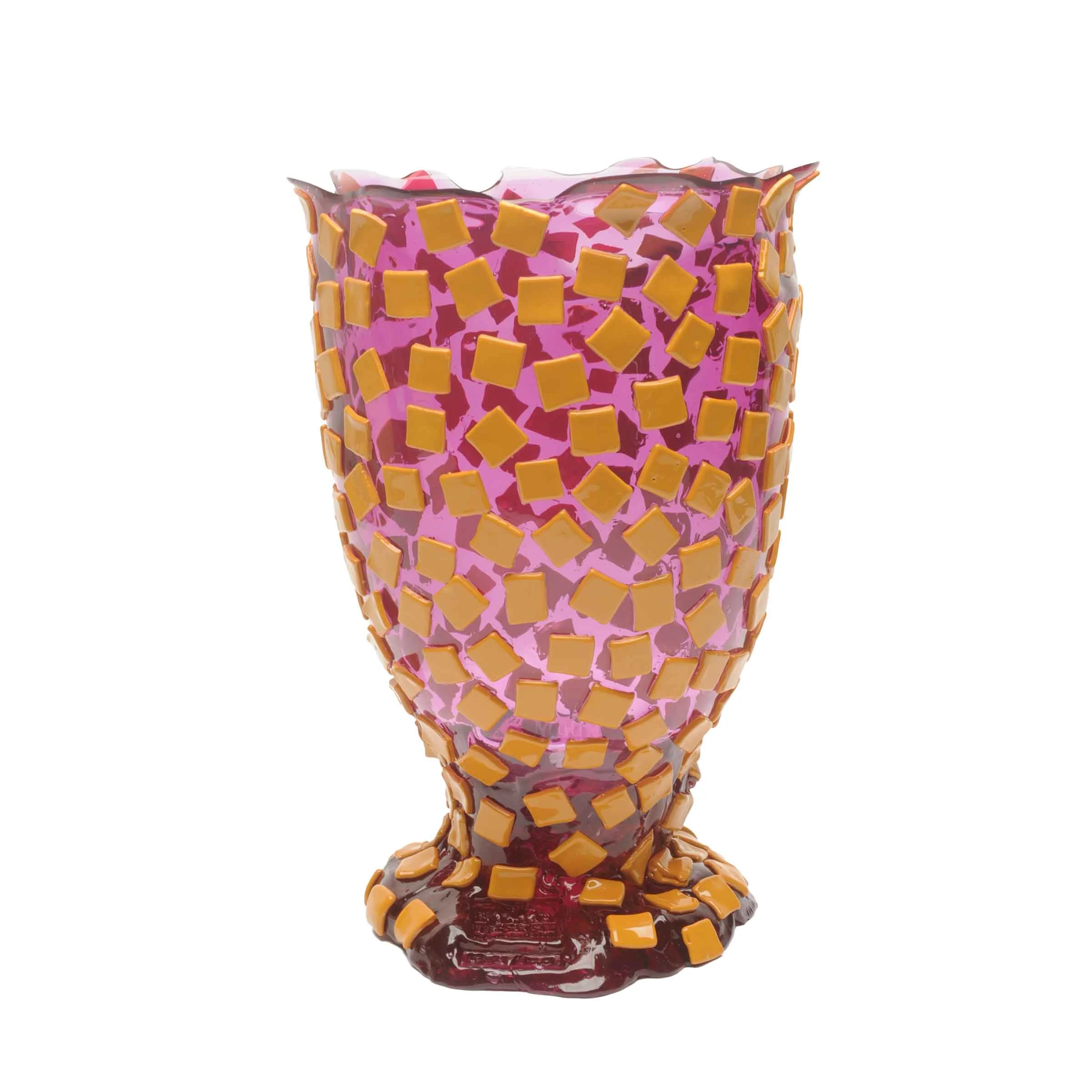Vaso in Resina ROCK Lilla trasparente e Ocra Opaco di Gaetano Pesce per Fish Design