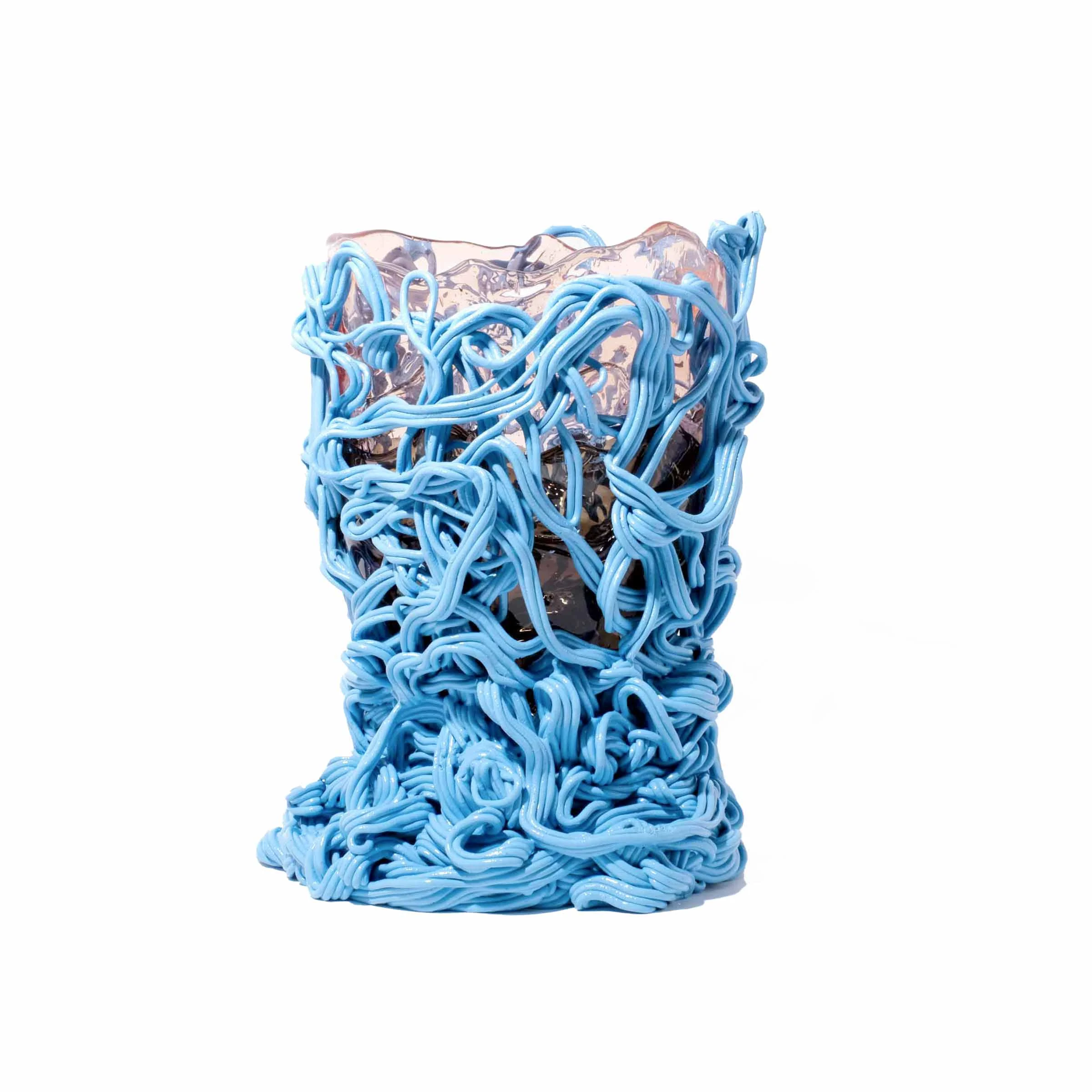 Vaso in Resina SPAGHETTI SPECIAL EXTRA COLOR Azzurro di Gaetano Pesce per Fish Design