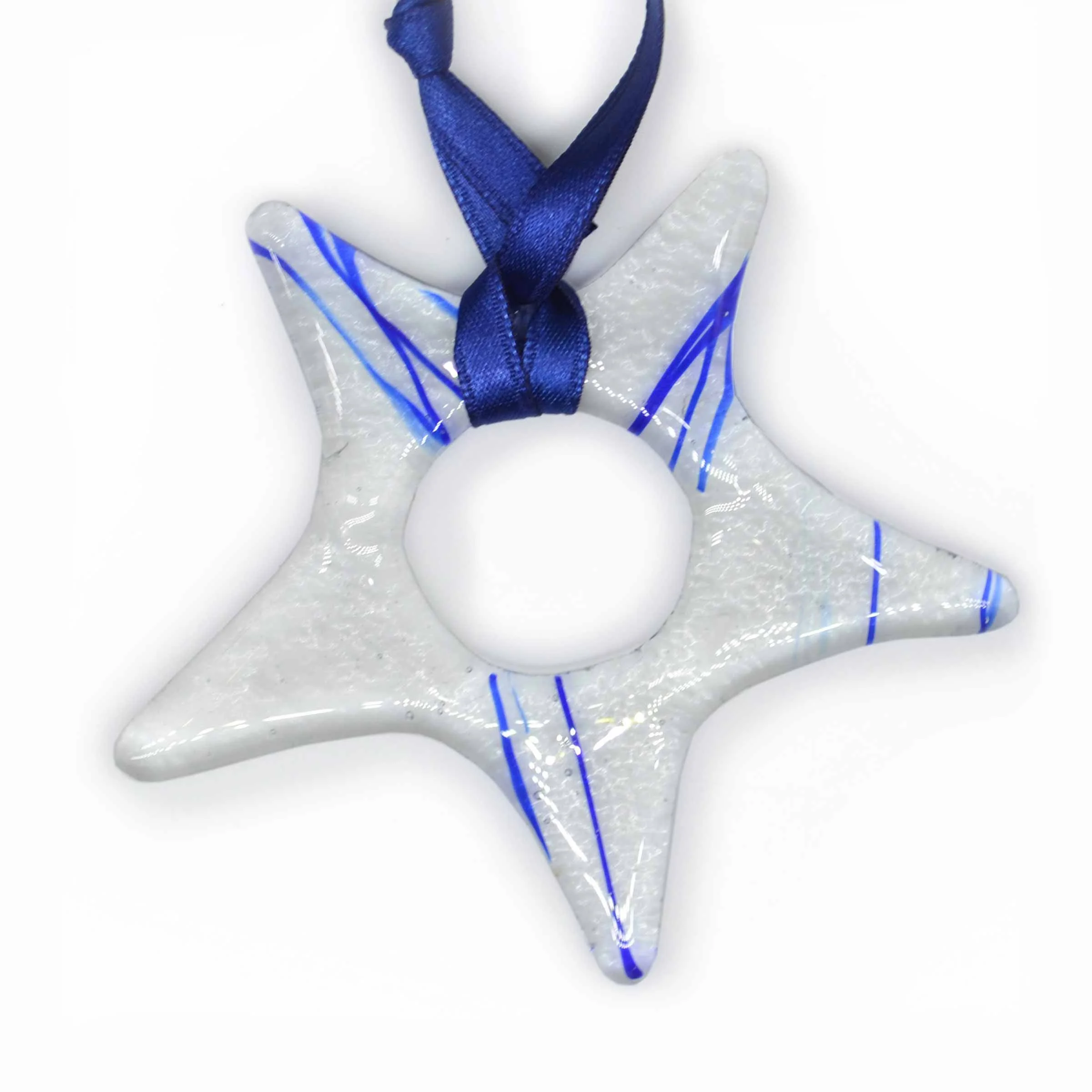 Addobbo di Natale in Vetro di Murano STELLA Trasparente Set di Sei di D.i. Più Andretto Design
