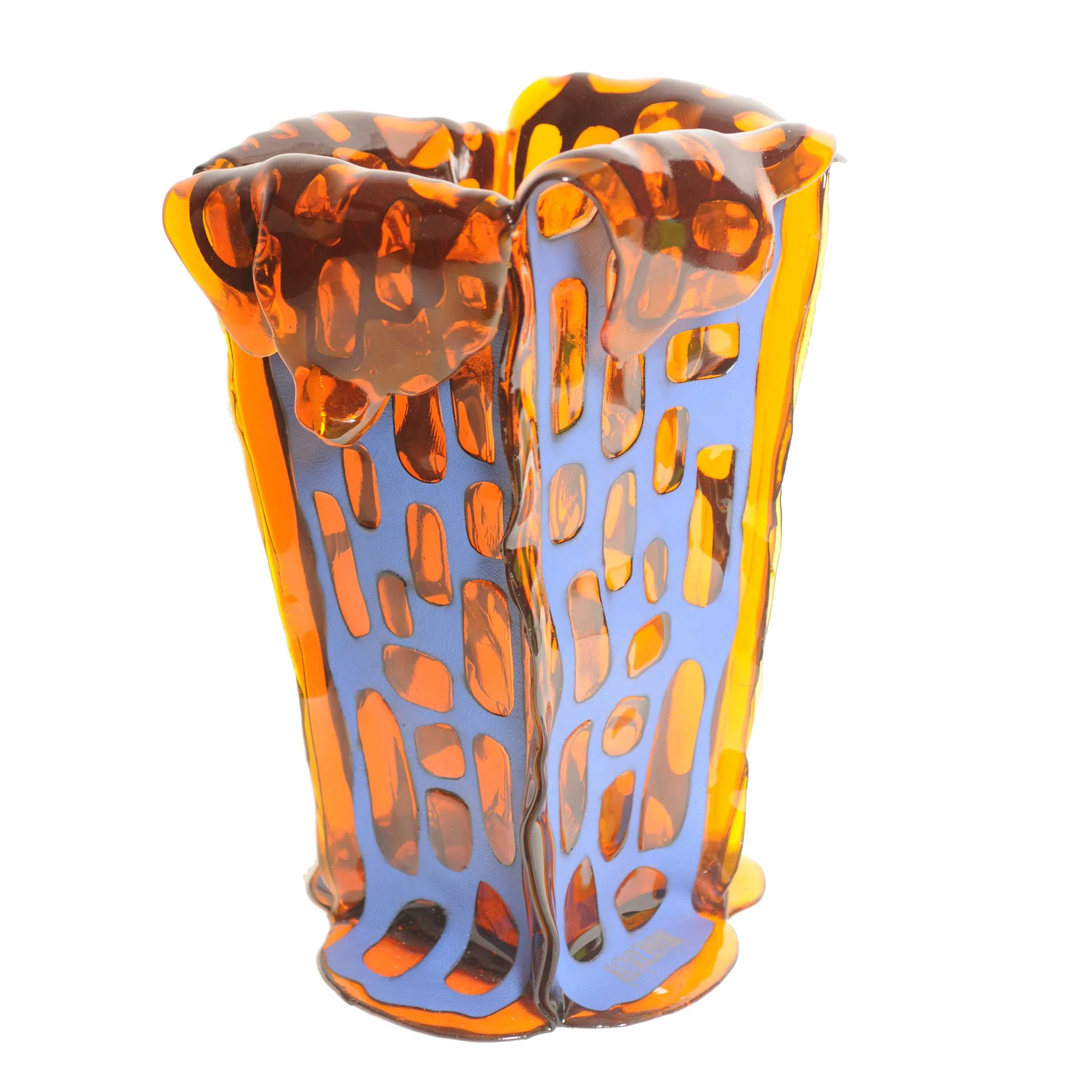 Vaso in pelle e resina SAGARANA L di Fratelli Campana per NativoCampana