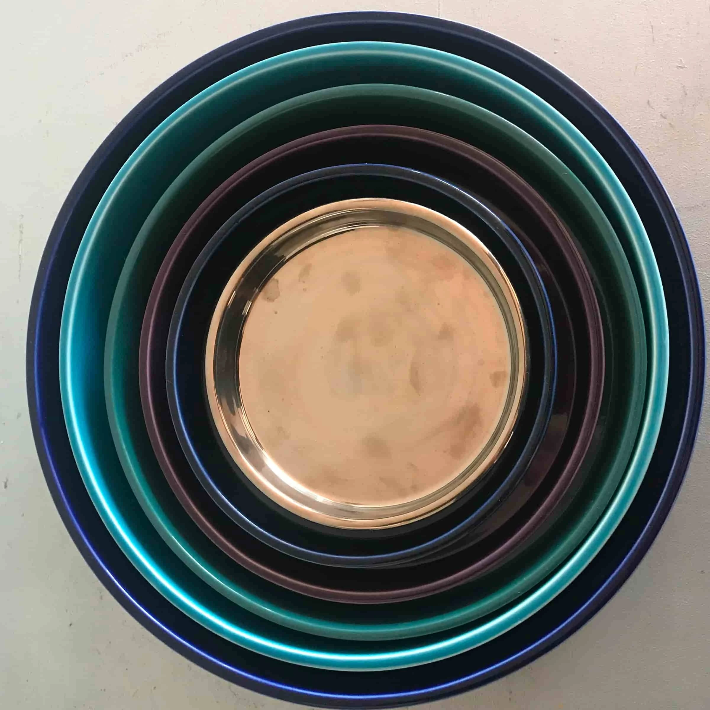Vassoi Concentrici in Ceramica LA CERCHIA - NAVIGLI Set di Sei di Germana Scapellato per Wtfb