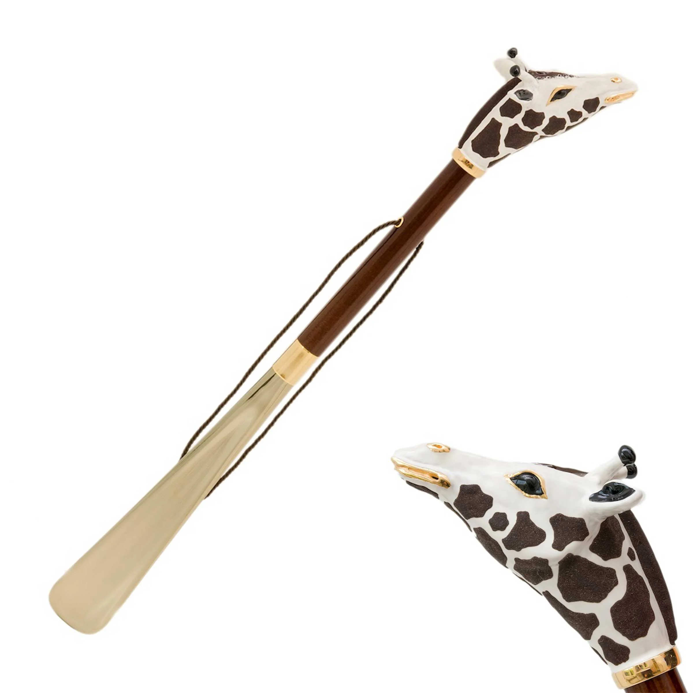 Calzascarpe GIRAFFA con Manico in Ottone Smaltato di Pasotti