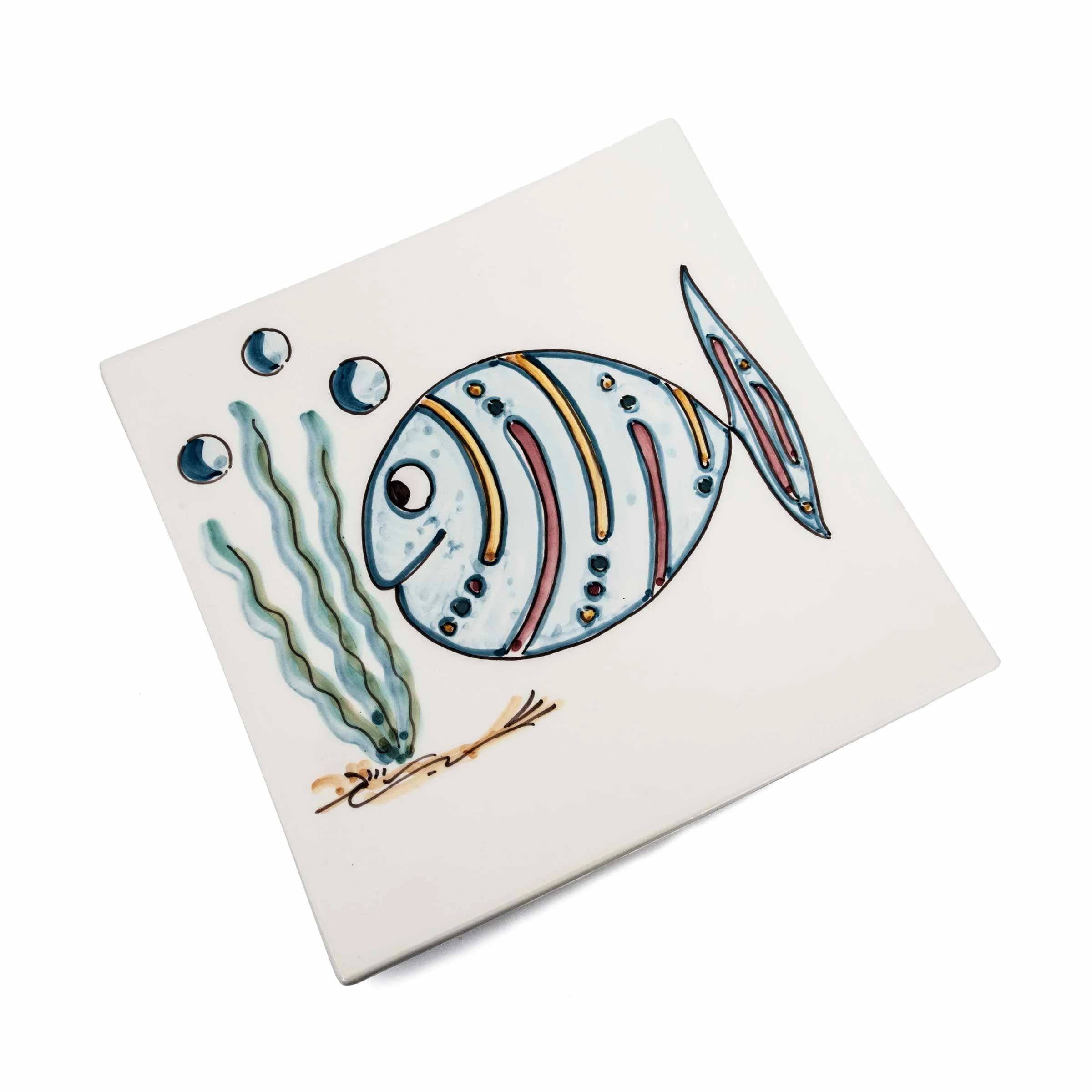 Square-Ceramic-Plate-PESCI-Improntabarre-RED12-Linee-1.webp Piatto Quadrato in Ceramica PESCI di Improntabarre