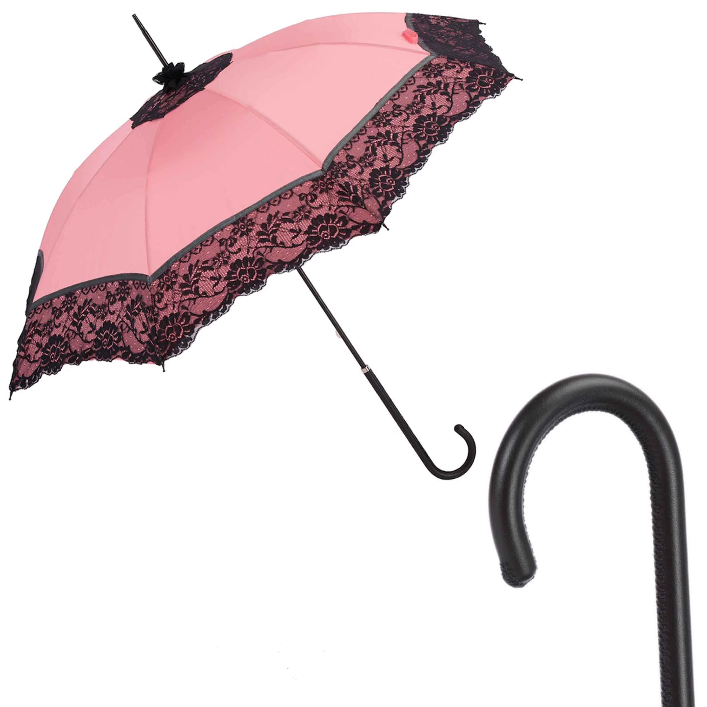 Ombrello BURLESQUE PARASOL con Manico in Pelle di Pasotti