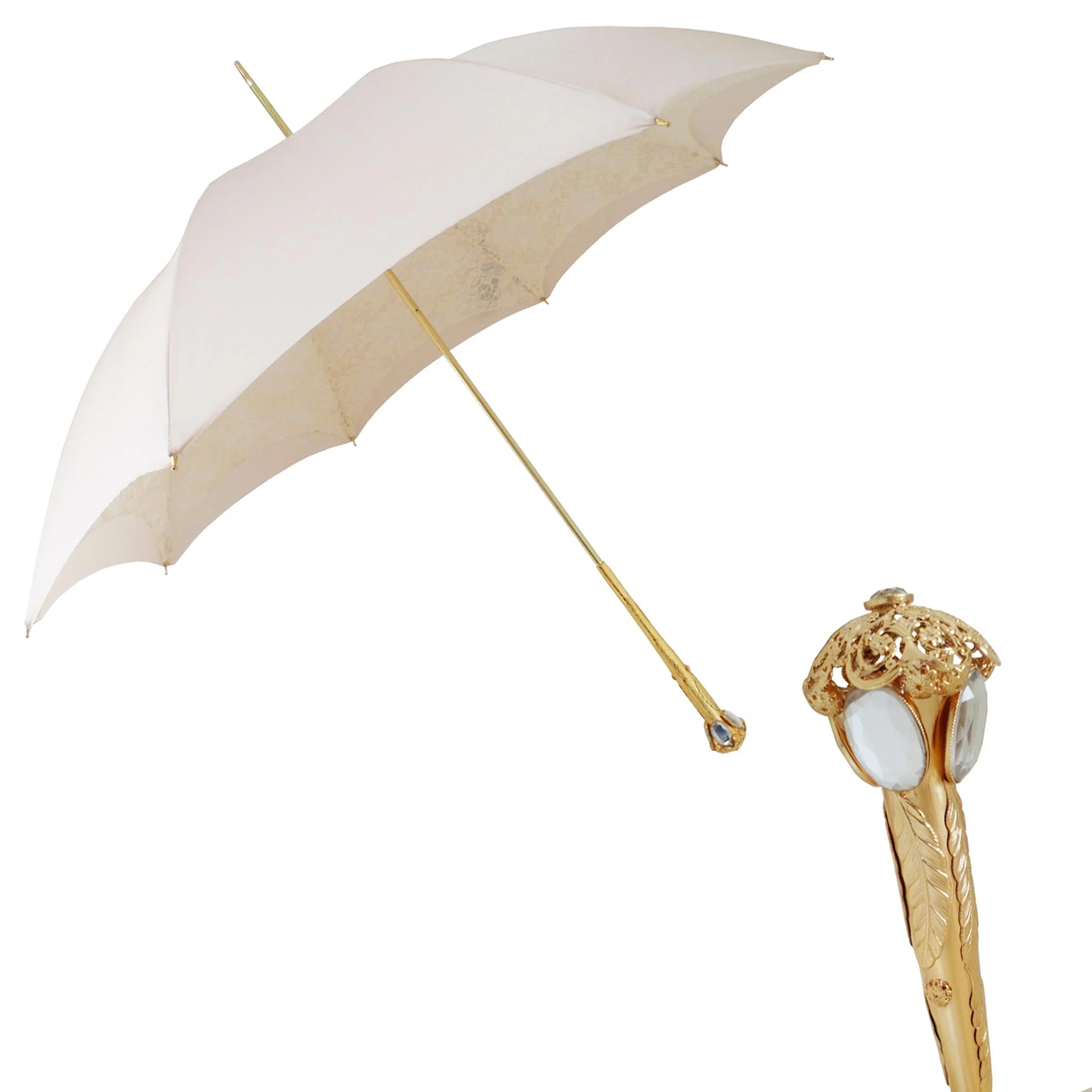 Ombrello ECRU PARASOL con Manico Gioiello di Pasotti