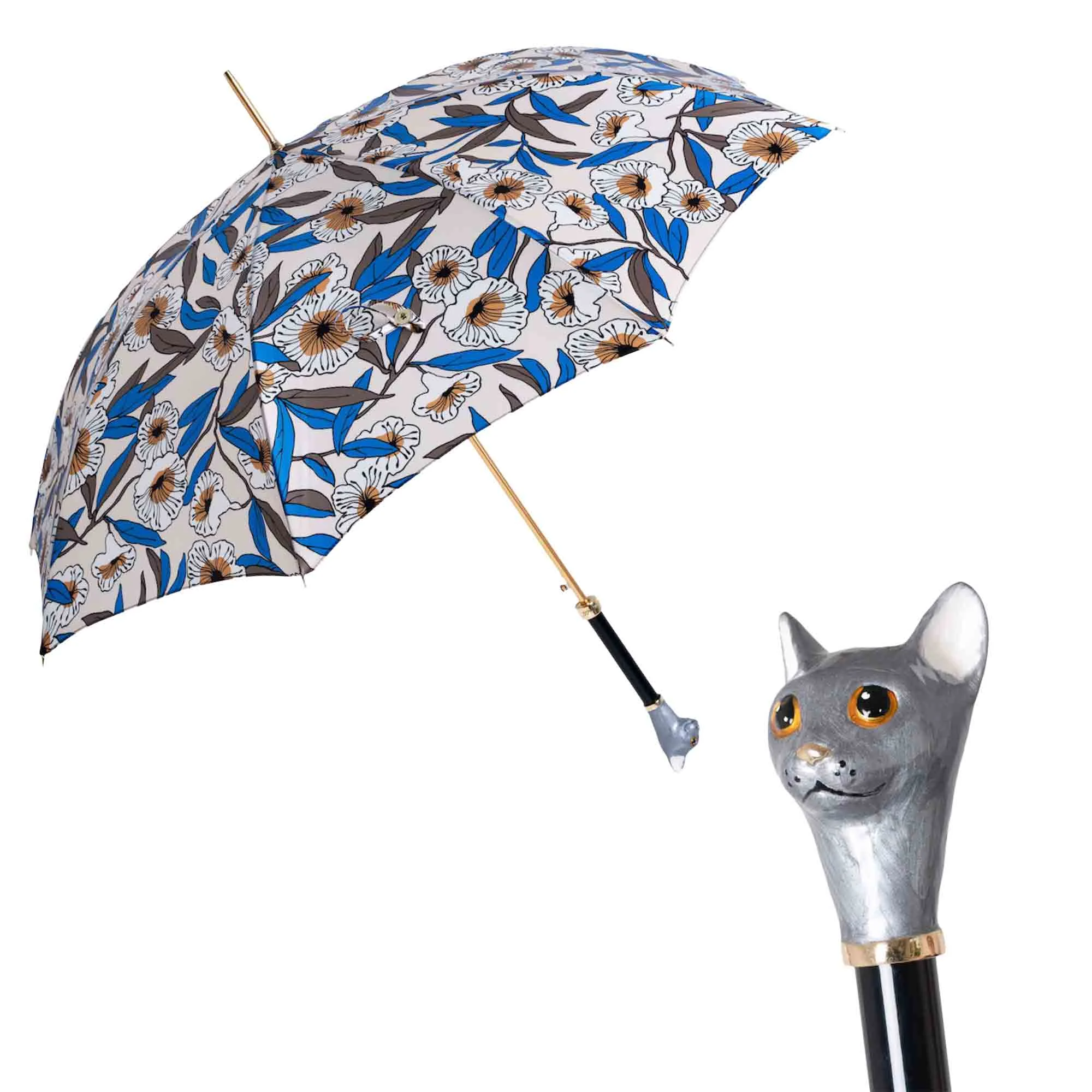 Ombrello GREY CAT con Manico in Ottone Smaltato by Pasotti