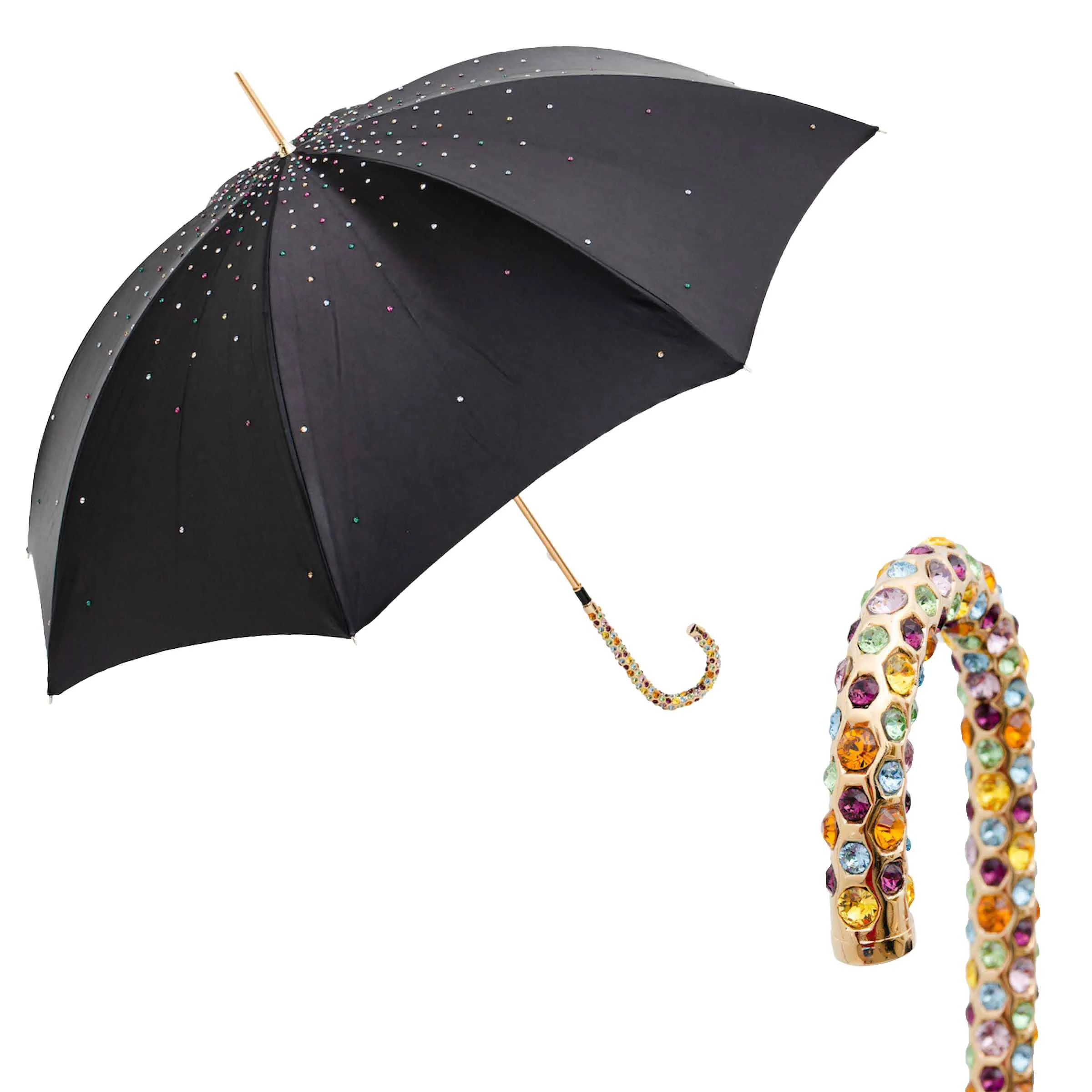 Ombrello PIETRE SWAROVSKI® con Manico in Ottone e Cristalli Swarovski® di Pasotti
