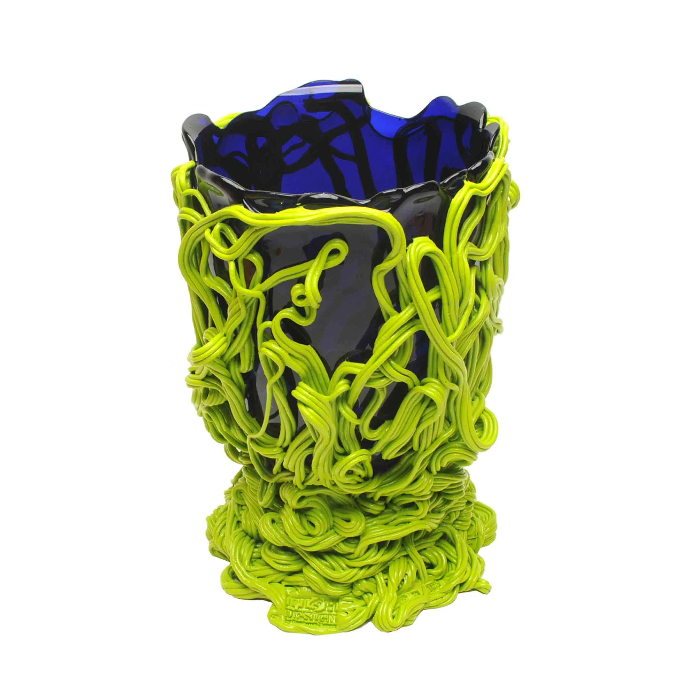 Vaso in Resina SPAGHETTI SPECIAL Azzurro Chiaro e Lime Opaco di Gaetano Pesce per Fish Design