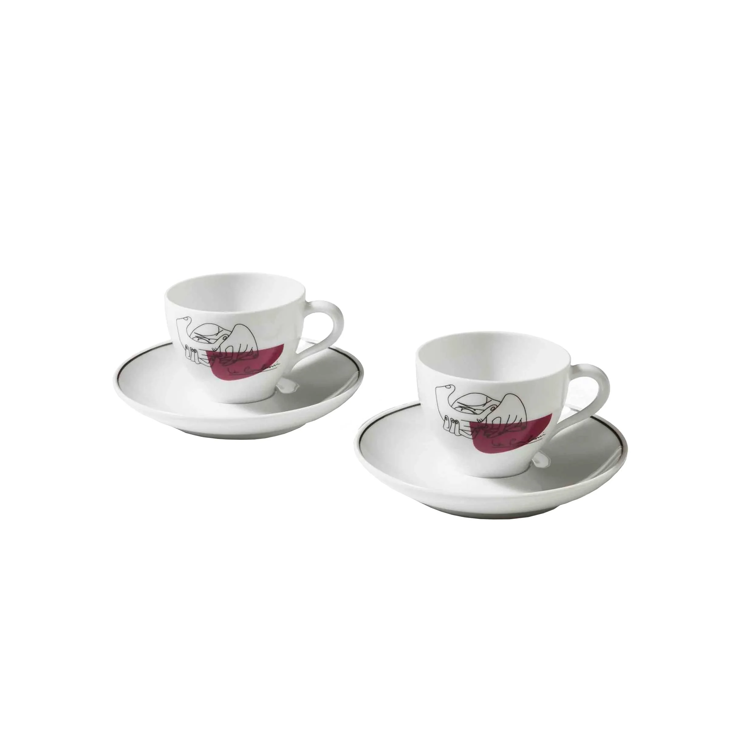 Set da Caffè in Porcellana SERVICE PRUNIER, di Richard Ginori per Cassina