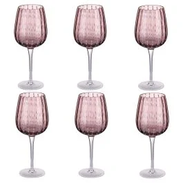 Set 6 calici 500 ml in vetro lavorato, Shiraz Provence