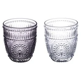 Set 2 bicchieri acqua 330 ml, trasparente e fumé, Siviglia Sibilla