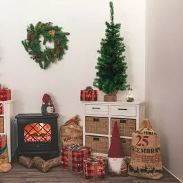 Albero di Natale h. 120 cm base in juta, Santa's House