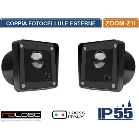 COPPIA FOTOCELLULE INFRAROSSO SINCRONIZZATE DA INCASSO DIAMETRO 60 MM PORTATA 30MZOOM-Z1I AUTOMAZIONE CANCELLO DA ESTERNO IP55