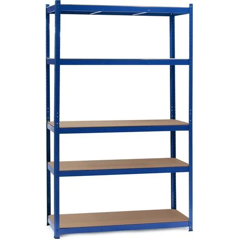 Wiltec Scaffale per carichi pesanti blu 120x60x204cm Scaffale a incastro 5 ripiani 200kg/piano