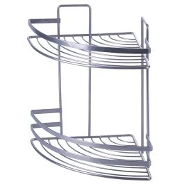 Mensola angolare 2 ripiani in ferro 22x30 cm, silver