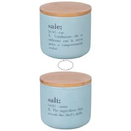 Barattolo sale 500 ml in gres e bambù, Victionary