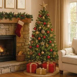 Albero di Natale 650 rami h. 180 cm, New Sestriere Santa's House
