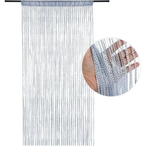 Tende anti-mosche per porte, tende anti-mosche, pannelli per zanzariere, tende in filato con paillettes, decorazioni murali, frange per porte e finestre, 100 x 200 cm