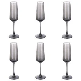 Set 6 flûte 250 ml, fumé, Rubino Sibilla