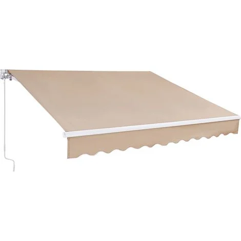 VEVOR Tenda da Sole Retrattile 3,6 x 3 m, Tenda da Sole Manuale per Balcone Cortile Giardino 40°-90° Frangivento Anti Raggi UV, Tenda Parasole Frangivista RetrattileTerrazza Balcone Giardino Cortile