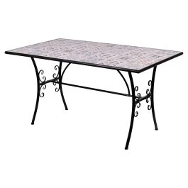 Tavolo rettangolare da esterno 143x83 cm in ferro e ceramica, Taormina Esté