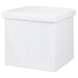 Pouf contenitore multiuso 38x38xh.38 cm, avorio, Sibilla
