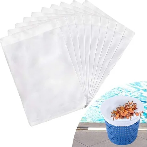 50 pezzi di calze per skimmer da piscina (adatte a filtri da 7 a 19 cm), calze per skimmer lavabili e riutilizzabili per cestelli da skimmer, prefiltro per skimmer da piscina in nylon elastico -Crezuo