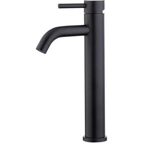 Miscelatore per lavabo con beccuccio alto, rubinetto miscelatore con attacco per acqua calda/fredda, nero