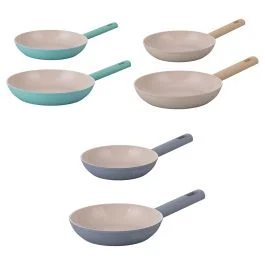 Set 2 padelle 22-26 cm, rivestimento in ceramica, induzione, Kolorados SìChef