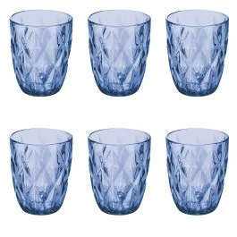 Set 6 bicchieri acqua 340 ml, blu, Celine Sibilla
