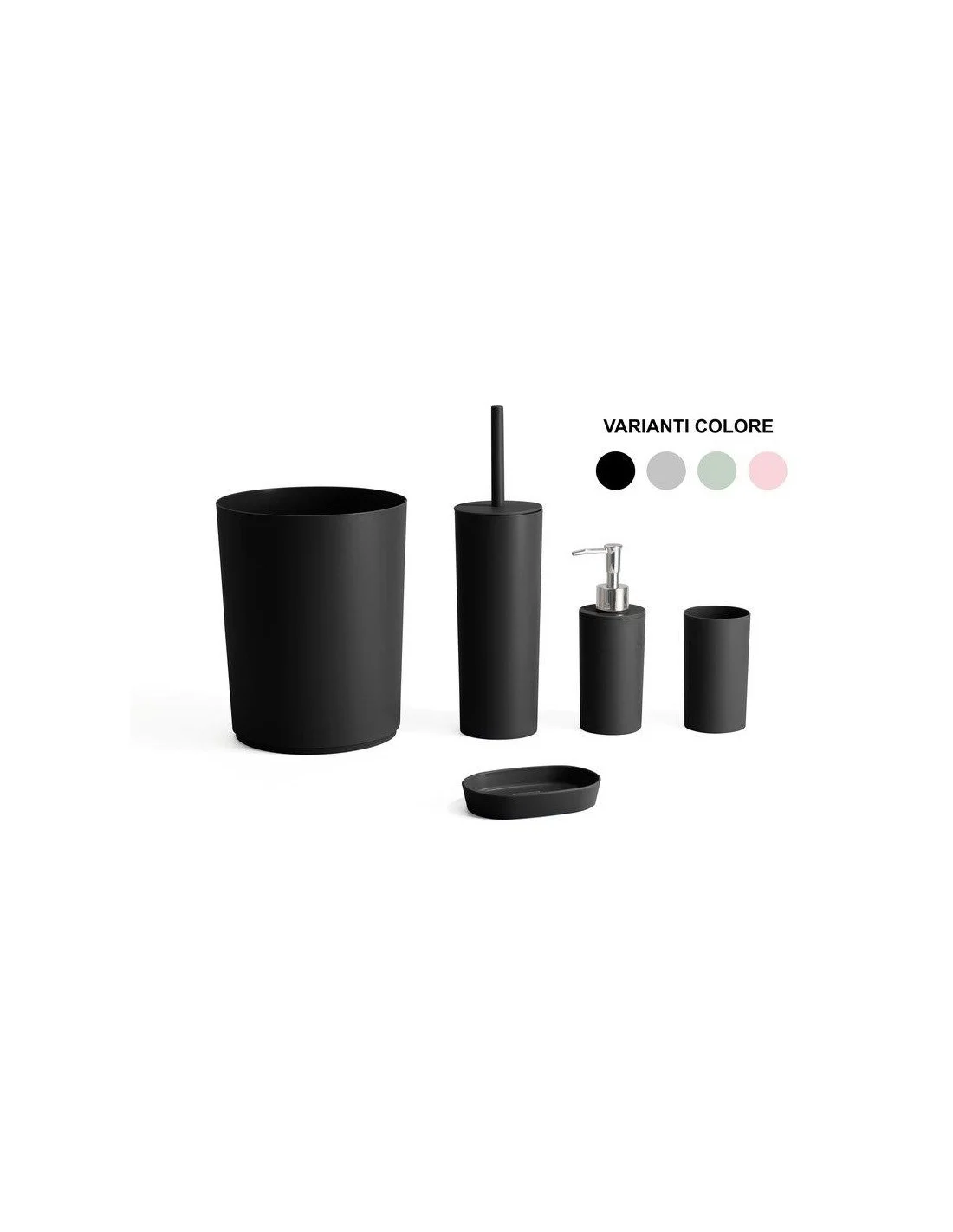 ACCESSORI BAGNO 5 PEZZI COLORI ASSORTITI