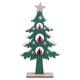 Decorazione Albero di Natale in legno h. 41 cm, verde, Natale Chic