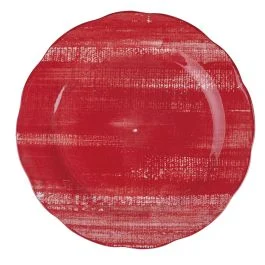 Piatto piano in porcellana, rosso, Versilia