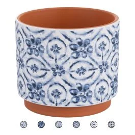 Vaso arredo in ceramica h. 12 cm, decoro geometrico, Sibilla