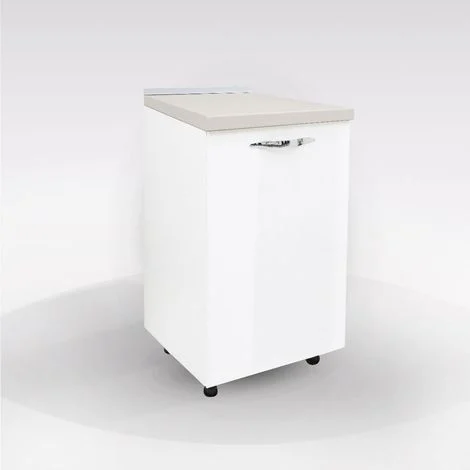 Base Cucina 45 cm Bianco Lucido con Top 45x60x86 cm Preassemblata