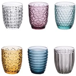 Set 6 bicchieri acqua 300 ml in vetro, Geometrie