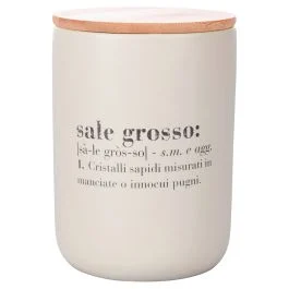 Barattolo sale grosso 700 ml in ceramica e bambù, Victionary