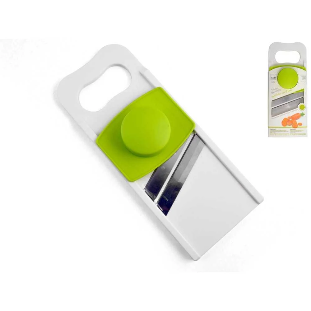 Affettatore Plastica Bianco 2 Lame con Salvaguardia