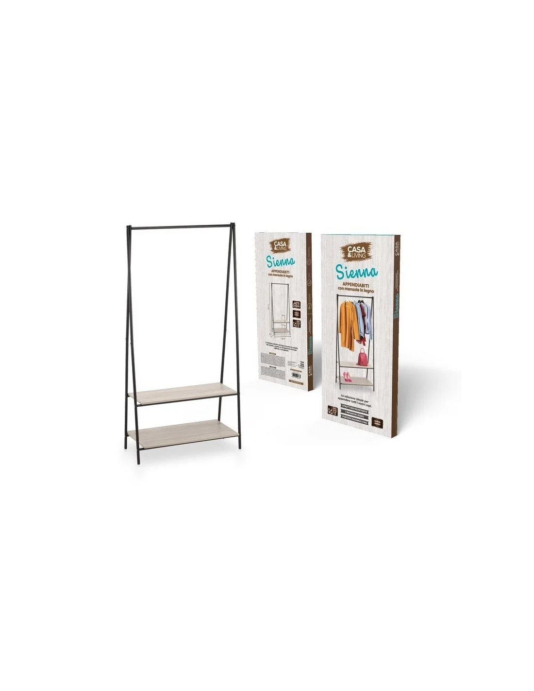 APPENDIABITI CON 2 RIPIANI IN LEGNODim.:  l. 80 x p.40 x h. 160 cm.