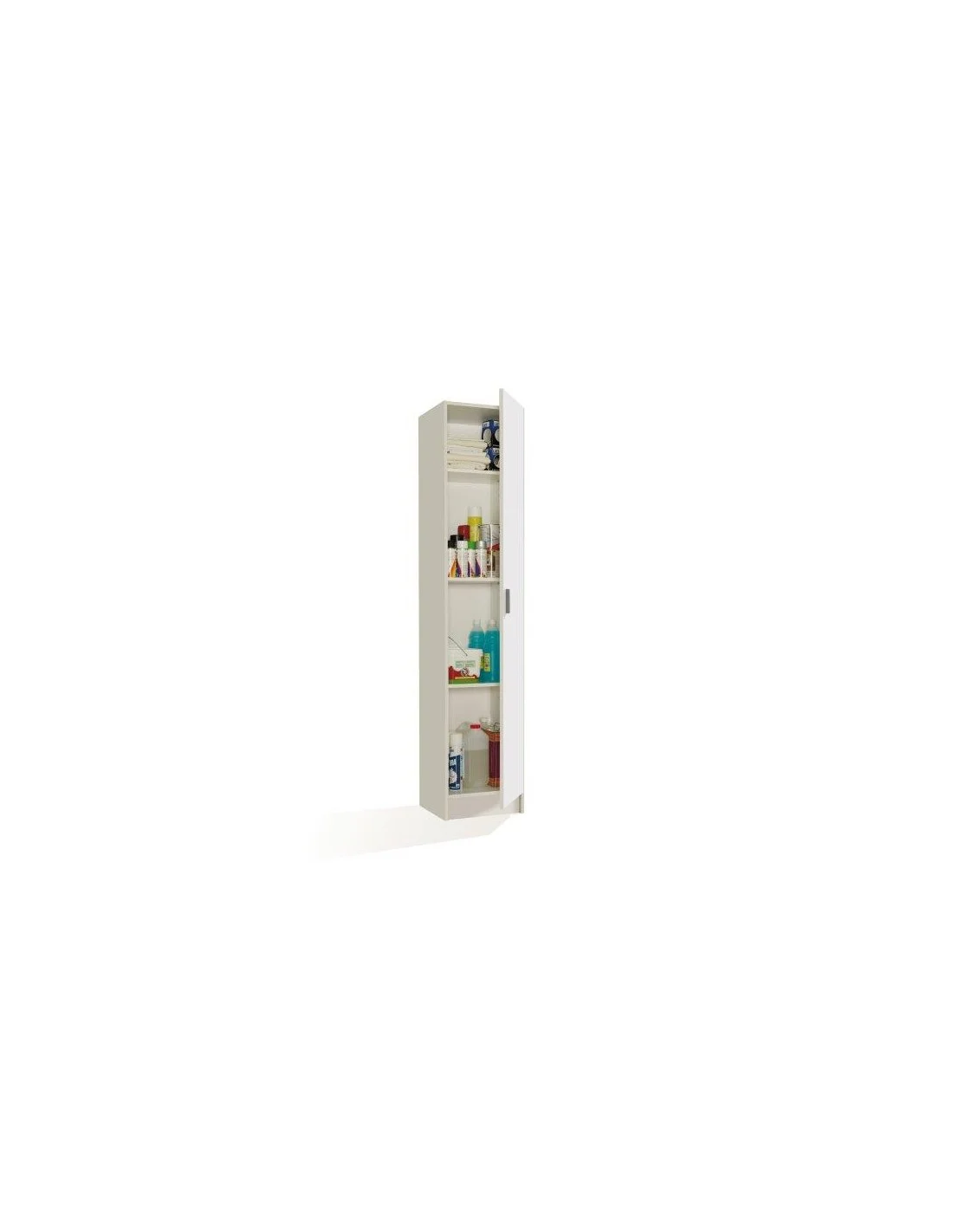 ARMADIO COLONNA MULTIFUNZIONE BAGNO/LAVANDERIA 1ANTA BIANCO H180