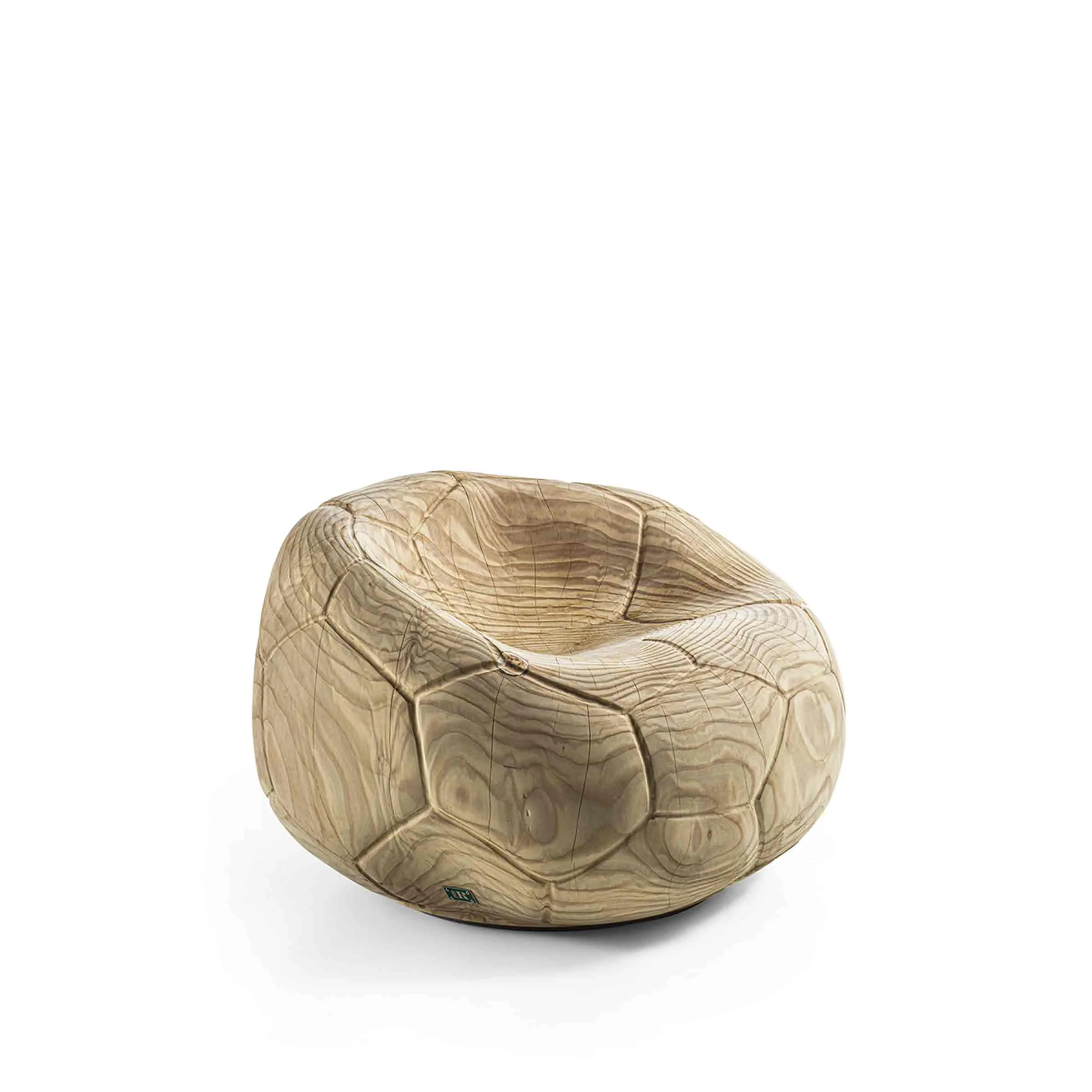 Poltrona Girevole in Legno di Cedro FOOTBALL di Guto Biazzetto per Riva 1920