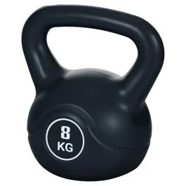 Kettlebell 8 Kg per allenamento, nero, FitLover
