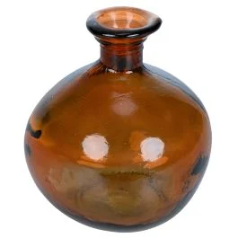 Vaso arredo cognac in vetro riciclato h. 18 cm, Cairo Sibilla