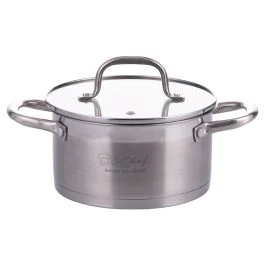 Casseruola con coperchio 16 cm, in acciaio inox 18/10, induzione, SìChef