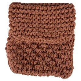 Portaposate intrecciato in cotone 13x25cm, mocha mousse, Macramè